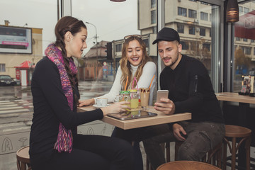 Students using mobile phone