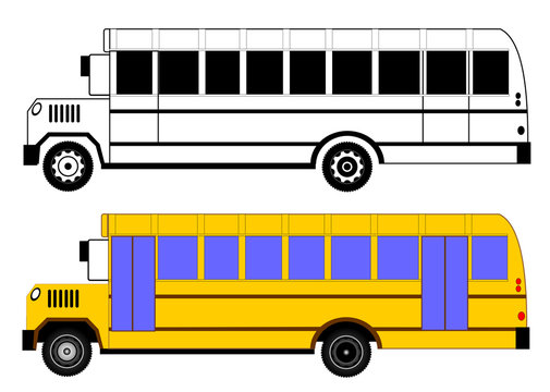 Yellow classic school children's bus