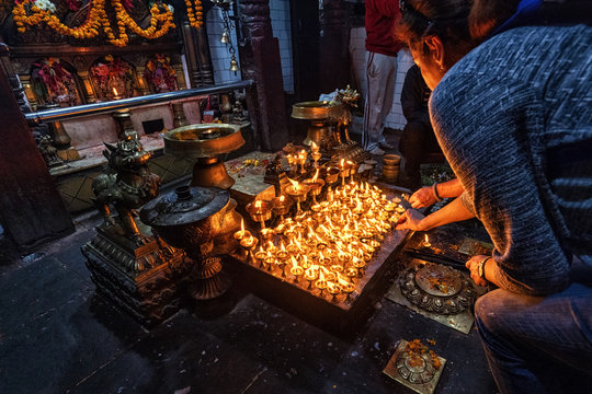 Inside a Hindu Temple, Thamel, Kathmandu, Nepal