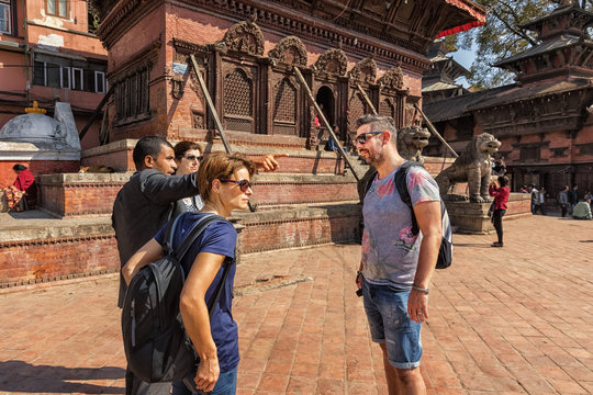 Tourist Group on Durbar Square, Kathmandu, Nepal