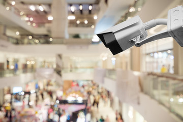CCTV system security in the shopping mall.