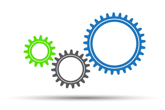 Gears and cog wheel on a white background