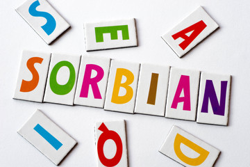 word Sorbian made of colorful letters
