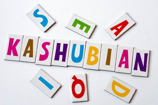 word Kashubian made of colorful letters