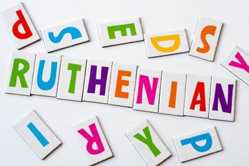 word Ruthenian made of colorful letters