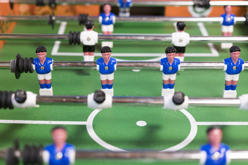 table football soccer game kicker. selective focus