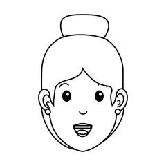 beautiful woman head avatar character vector illustration design