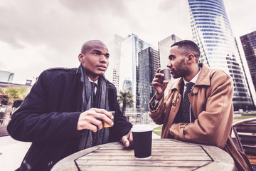 Black Businessmen In La Defense, Paris