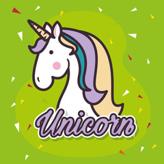 cute unicorn pop art vector illustration design