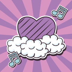 love cute pop art vector illustration design