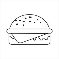 icon depicting a hamburger. A simple drawing without pouring. Vector illustration