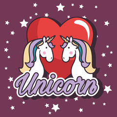 cute unicorn pop art vector illustration design