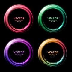 Set of colorful blurry swirl circle banners