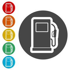 Gas pump icon, Gasoline and diesel fuel symbol 