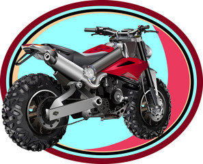 Motocross bike logo vector illustration isolated on white background