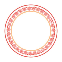 frame with decorative tropical flowers