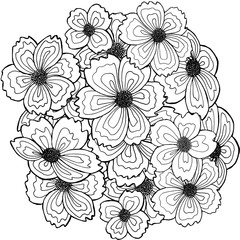 set of hand-drawn flowers