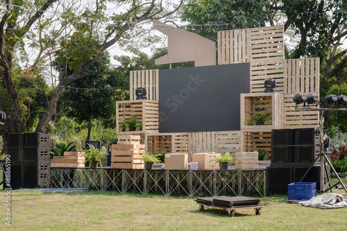 Outdoor Stages Empty Prepare For Festival Stock Outdoor Stages Empty Prepare For Festival