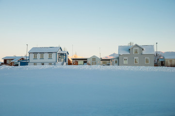 Fototapeta na wymiar Village of Hrisey in iceland