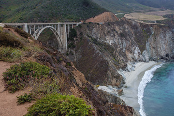 Famous Bixby Bridge along the Big Sur Coastline in California, USA