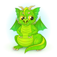 Векторный рисунок мультяшный дракон