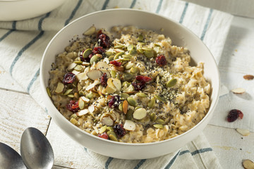 Healthy Organic Superfood Oatmeal Breakfast