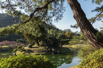 Fototapeta na wymiar Japanischer Garten in Takamatsu 