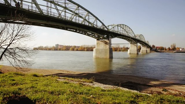 Image of Maria Valeria bridge in Esztergom of Hungary outdoor.