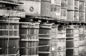 Stack of 55 gallon drums
