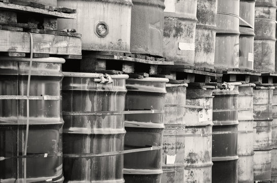 Stack Of 55 Gallon Drums