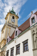 Fototapeta na wymiar Old Town Hall on Main square in Bratislava, Slovakia.