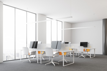 White modern open space office side