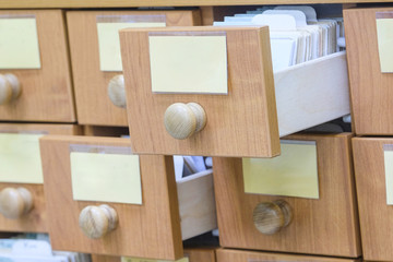 Library boxes close up