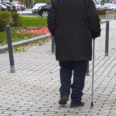 Old man with a stick