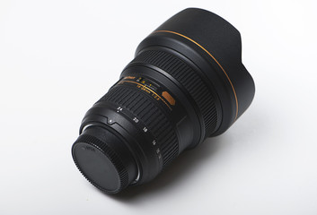 Fototapeta premium Photography lens on white background. Technology. Isolated.