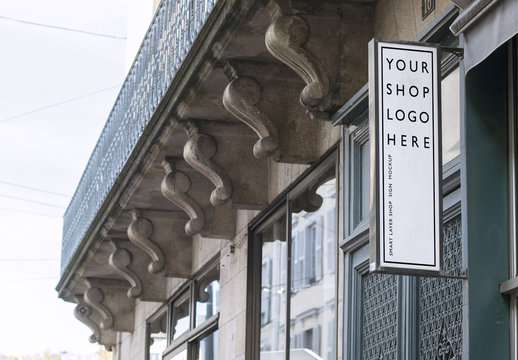 Outdoor Store Banner Signage Mockup 3