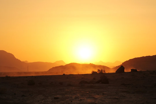 Sonnenuntergang in Wadi rum