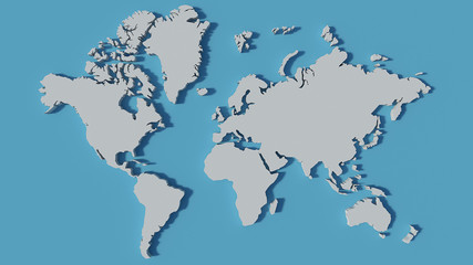 3d world map blue
