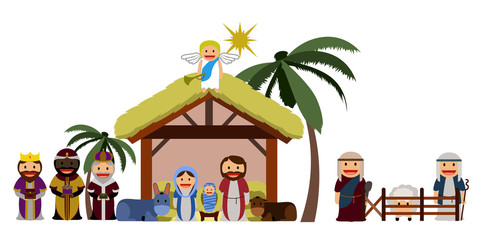 Isolated manger illustration