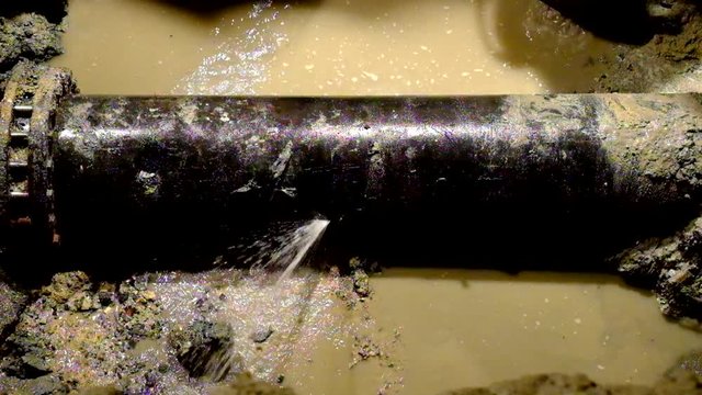 Water pipe 400 mm diameter PN10  broken by external force