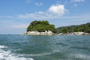 Naklejka premium Island hoping activities at Pangkor Island located in Malaysia