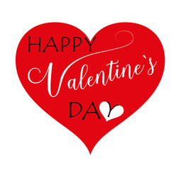 Happy Valentines Day Herz,
Herz mit Valentinstag Grüße
Vektor Illustration isoliert auf weißem Hintergrund
