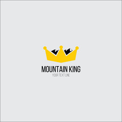 mountain king logo design template, mountain logo, king logo
