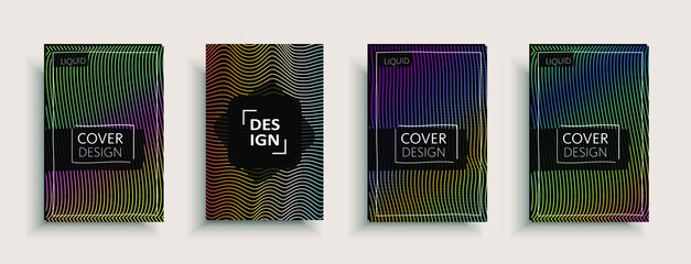 Cover design template, set with abstract fluid colors. Business modern A4 page layout. Colorful vector covers for branding, book, poster, banner, catalog,report,document or any pages.Blank text space.