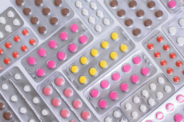 colorful tablets in close-ups