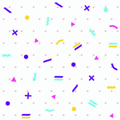Pattern seamless memphis retro style. Abstract vector seamless background. Memphis geometric pattern vintage pop art shapes. Modern minimal colorful trendy graphic good for fabric or cover print art.