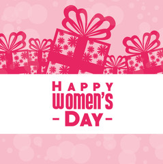 happy womens day celebration postcard vector illustration design