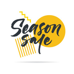 Sale tag Season sale. Black and yellow. 