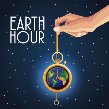 Earth hour design icon vector illustration graphic