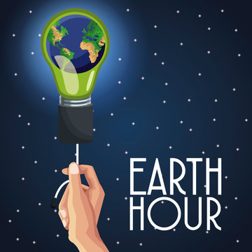 Earth hour design icon vector illustration graphic